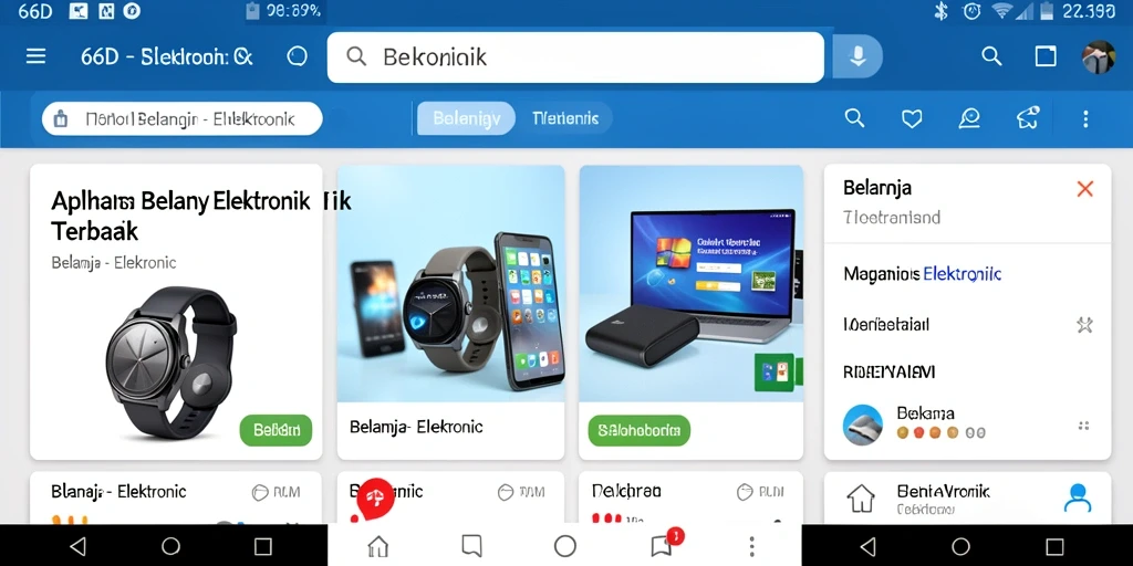 Tampilan antarmuka 66D yang simpel dan fungsional untuk belanja elektronik.