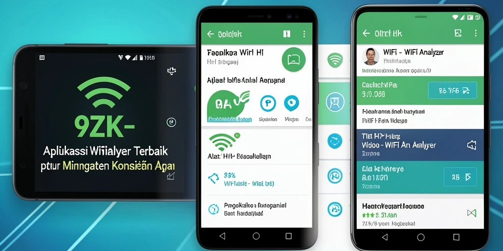Antarmuka intuitif WiFi Analyzer 9ZK menampilkan analisis jaringan.