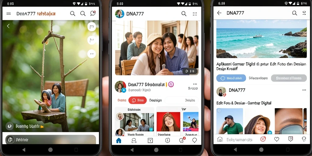 Tampilan antarmuka aplikasi DNA777 yang menarik dan fungsional.