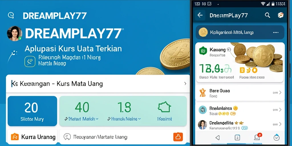 Antarmuka pengguna DREAMPLAY77 untuk konversi mata uang.