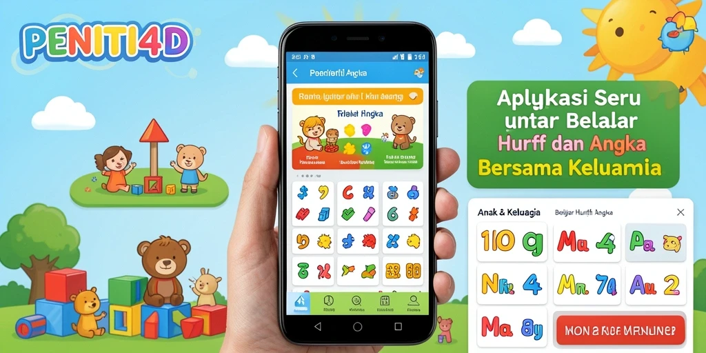 Antarmuka aplikasi yang menarik untuk belajar huruf dan angka.