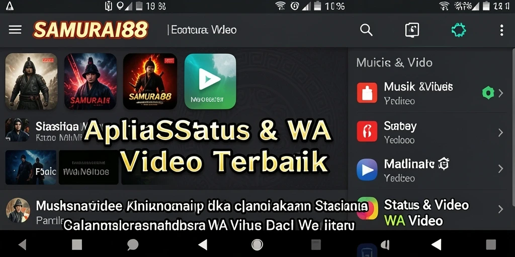 Antarmuka SAMURAI88 yang menarik untuk berbagi Status WA Video.