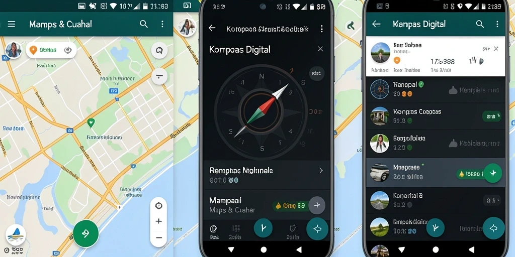 Tampilan antarmuka WOW388 dengan fungsi Kompas Digital yang intuitif.